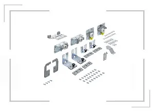 КОМПЛЕКТ ФУРНИТУРЫ TOPLINE L ДЛЯ 2 ДВЕРЕЙ,ПЕРЕДНЯЯ СЛЕВА, ТОЛЩИНА ДВЕРИ 18-30 ММ,50КГ