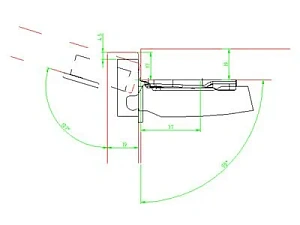 ПЕТЛЯ SENSYS 8645I,УГОЛ 110ГР, ЧАШКА TH53D35,НАКЛАДНАЯ,B12,5